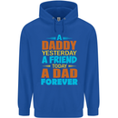 Daddy A Dad Forever Fathers Day Funny Mens 80% Cotton Hoodie Royal Blue