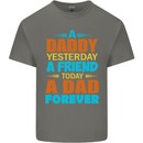 Daddy A Dad Forever Fathers Day Funny Mens Cotton T-Shirt Tee Top Charcoal