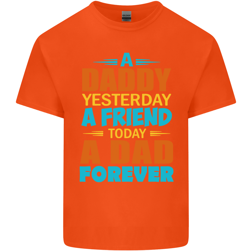 Daddy A Dad Forever Fathers Day Funny Mens Cotton T-Shirt Tee Top Orange