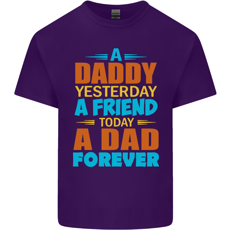 Daddy A Dad Forever Fathers Day Funny Mens Cotton T-Shirt Tee Top Purple