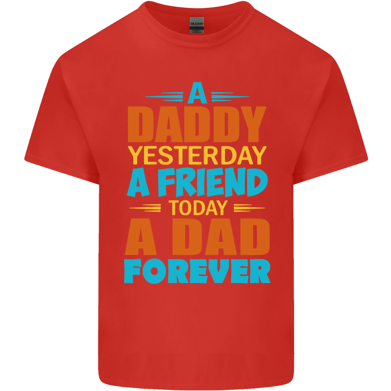 Daddy A Dad Forever Fathers Day Funny Mens Cotton T-Shirt Tee Top Red