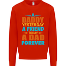 Daddy A Dad Forever Fathers Day Funny Mens Sweatshirt Jumper Bright Red