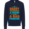 Daddy A Dad Forever Fathers Day Funny Mens Sweatshirt Jumper Navy Blue