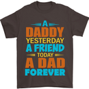 Daddy A Dad Forever Fathers Day Funny Mens T-Shirt Cotton Gildan Dark Chocolate