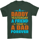 Daddy A Dad Forever Fathers Day Funny Mens T-Shirt Cotton Gildan Forest Green