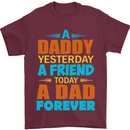 Daddy A Dad Forever Fathers Day Funny Mens T-Shirt Cotton Gildan Maroon