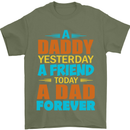 Daddy A Dad Forever Fathers Day Funny Mens T-Shirt Cotton Gildan Military Green