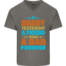 Daddy A Dad Forever Fathers Day Funny Mens V-Neck Cotton T-Shirt Charcoal