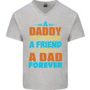 Daddy A Dad Forever Fathers Day Funny Mens V-Neck Cotton T-Shirt Sports Grey