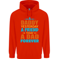 Daddy A Dad Forever Funny Fathers Day Mens 80% Cotton Hoodie Bright Red