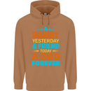 Daddy A Dad Forever Funny Fathers Day Mens 80% Cotton Hoodie Caramel Latte