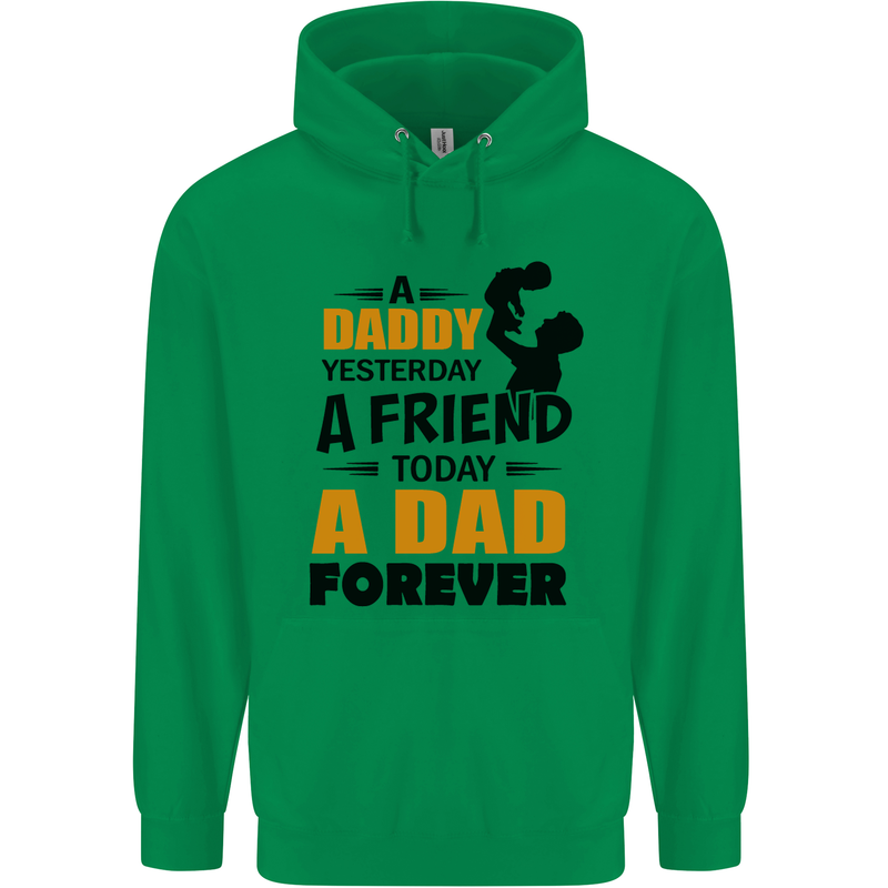 Daddy A Dad Forever Funny Fathers Day Mens 80% Cotton Hoodie Irish Green