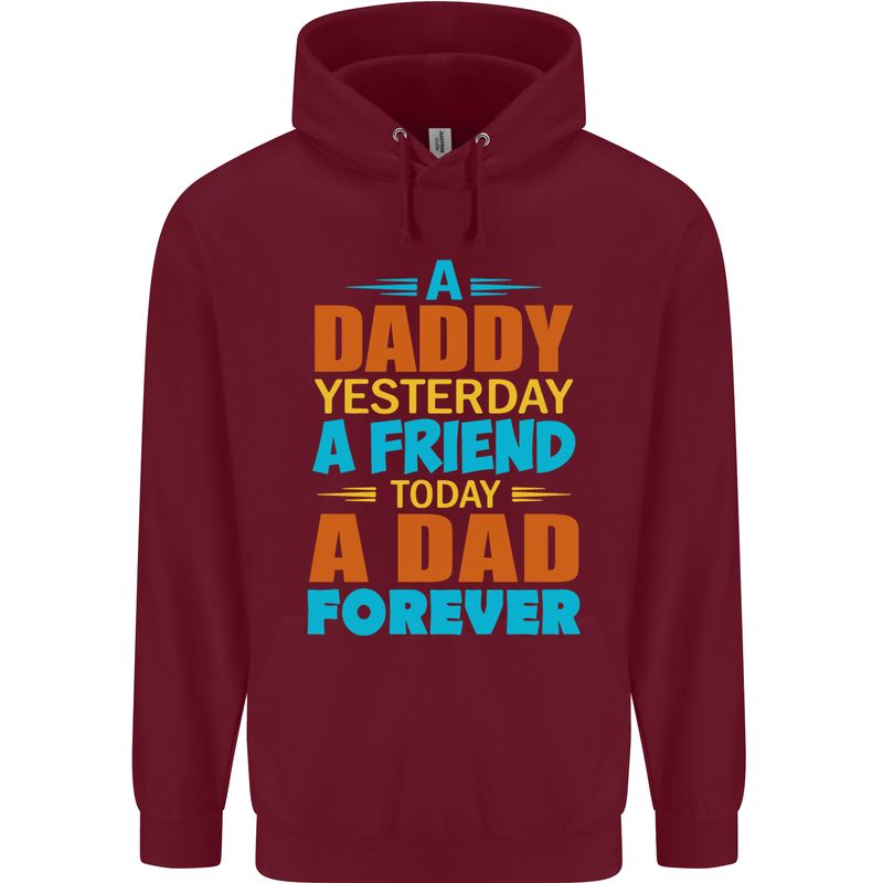 Daddy A Dad Forever Funny Fathers Day Mens 80% Cotton Hoodie Maroon