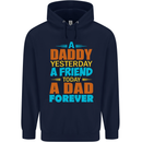 Daddy A Dad Forever Funny Fathers Day Mens 80% Cotton Hoodie Navy Blue