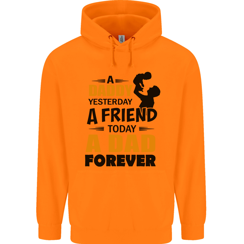 Daddy A Dad Forever Funny Fathers Day Mens 80% Cotton Hoodie Orange