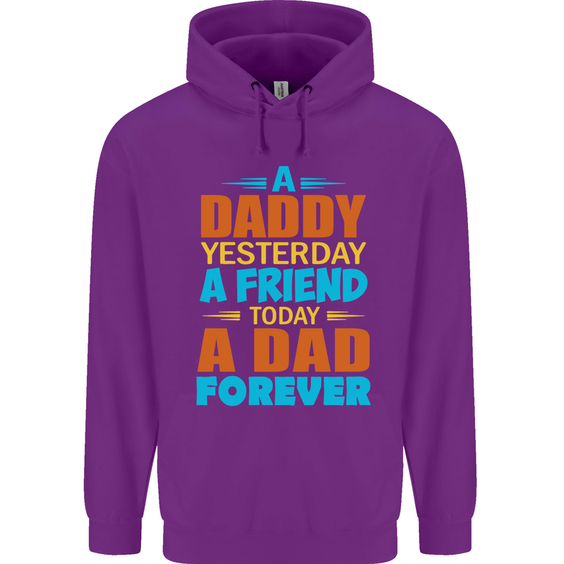 Daddy A Dad Forever Funny Fathers Day Mens 80% Cotton Hoodie Purple