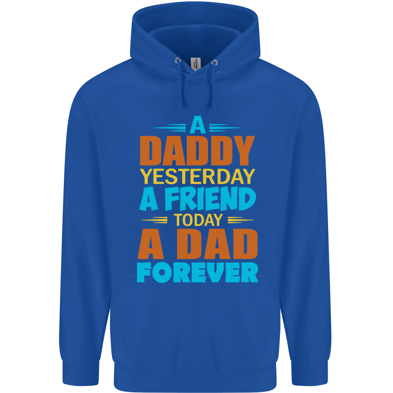 Daddy A Dad Forever Funny Fathers Day Mens 80% Cotton Hoodie Royal Blue