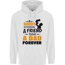 Daddy A Dad Forever Funny Fathers Day Mens 80% Cotton Hoodie White