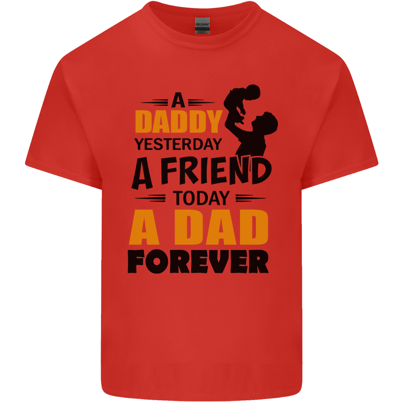 Daddy A Dad Forever Funny Fathers Day Mens Cotton T-Shirt Tee Top Red