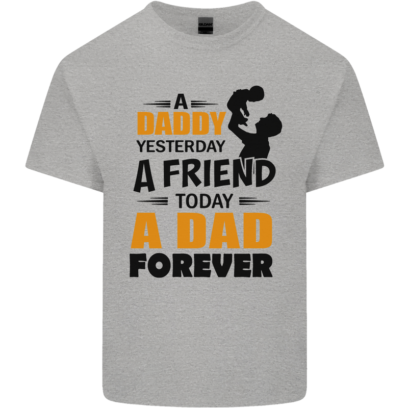 Daddy A Dad Forever Funny Fathers Day Mens Cotton T-Shirt Tee Top Sports Grey