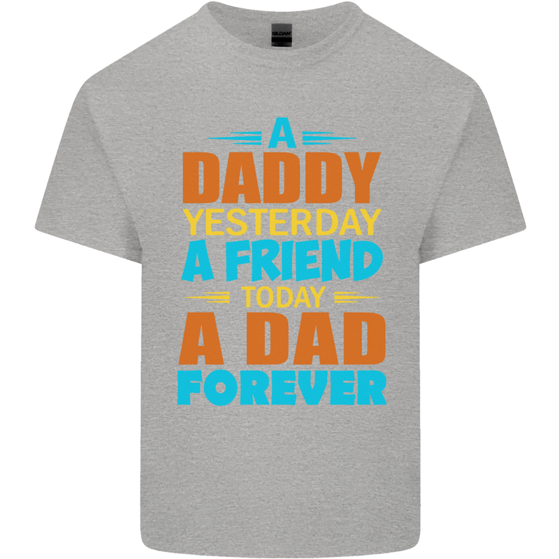 Daddy A Dad Forever Funny Fathers Day Mens Cotton T-Shirt Tee Top Sports Grey