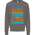 Daddy A Dad Forever Funny Fathers Day Mens Sweatshirt Jumper Charcoal