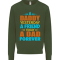 Daddy A Dad Forever Funny Fathers Day Mens Sweatshirt Jumper Forest Green