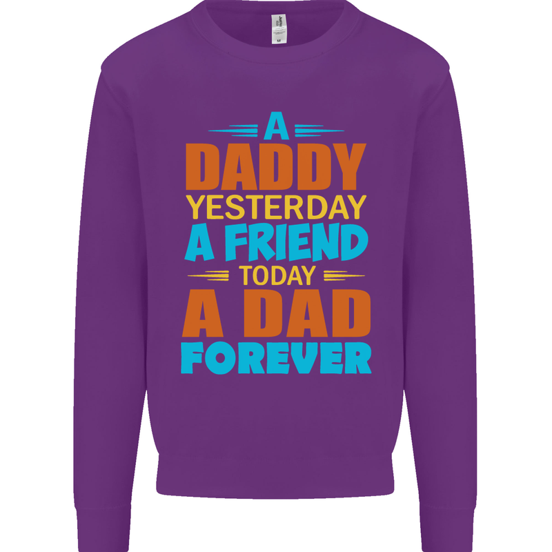 Daddy A Dad Forever Funny Fathers Day Mens Sweatshirt Jumper Purple