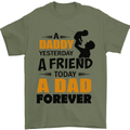 Daddy A Dad Forever Funny Fathers Day Mens T-Shirt Cotton Gildan Military Green