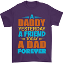 Daddy A Dad Forever Funny Fathers Day Mens T-Shirt Cotton Gildan Purple