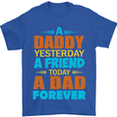 Daddy A Dad Forever Funny Fathers Day Mens T-Shirt Cotton Gildan Royal Blue