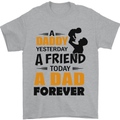 Daddy A Dad Forever Funny Fathers Day Mens T-Shirt Cotton Gildan Sports Grey