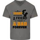 Daddy A Dad Forever Funny Fathers Day Mens V-Neck Cotton T-Shirt Charcoal
