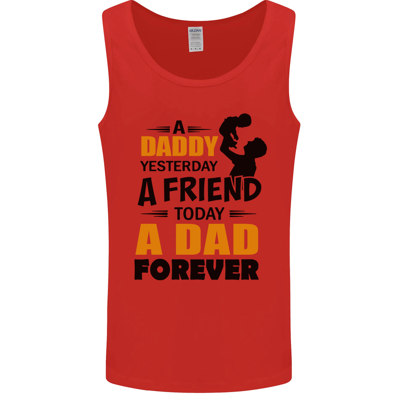 Daddy A Dad Forever Funny Fathers Day Mens Vest Tank Top Red