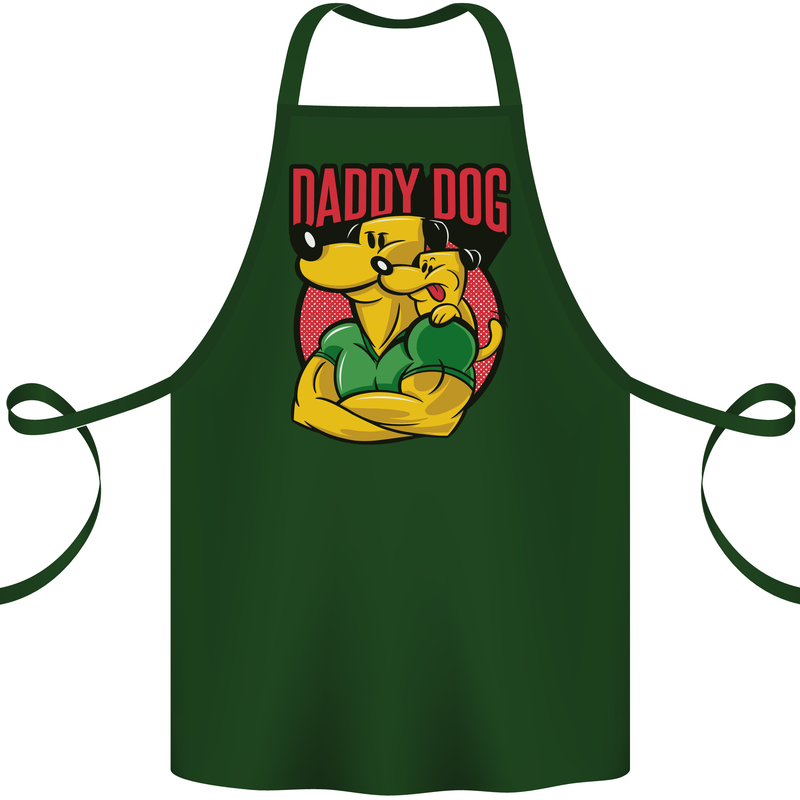 Daddy Dog Fathers Day Cotton Apron 100% Organic Forest Green