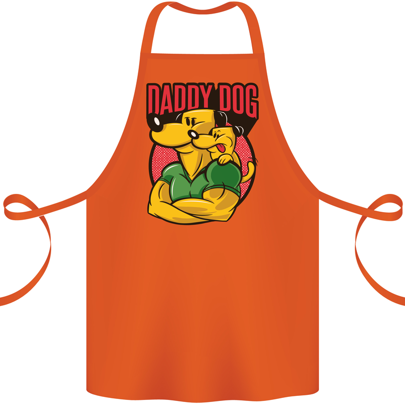 Daddy Dog Fathers Day Cotton Apron 100% Organic Orange