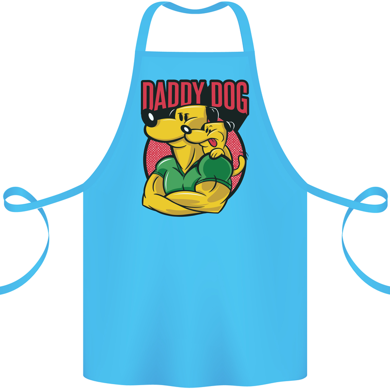 Daddy Dog Fathers Day Cotton Apron 100% Organic Turquoise