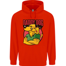 Daddy Dog Fathers Day Mens 80% Cotton Hoodie Bright Red