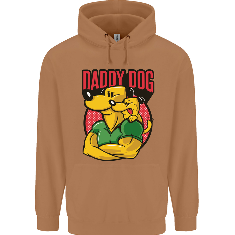 Daddy Dog Fathers Day Mens 80% Cotton Hoodie Caramel Latte