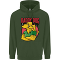 Daddy Dog Fathers Day Mens 80% Cotton Hoodie Forest Green