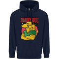 Daddy Dog Fathers Day Mens 80% Cotton Hoodie Navy Blue