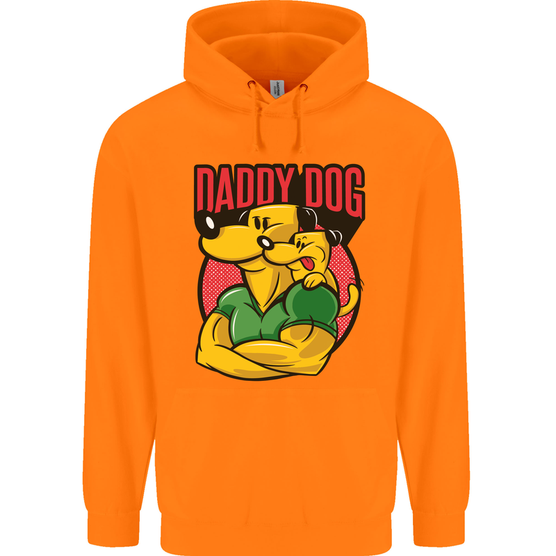 Daddy Dog Fathers Day Mens 80% Cotton Hoodie Orange