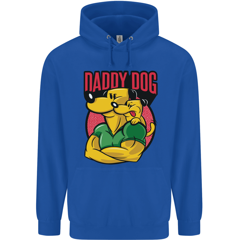 Daddy Dog Fathers Day Mens 80% Cotton Hoodie Royal Blue