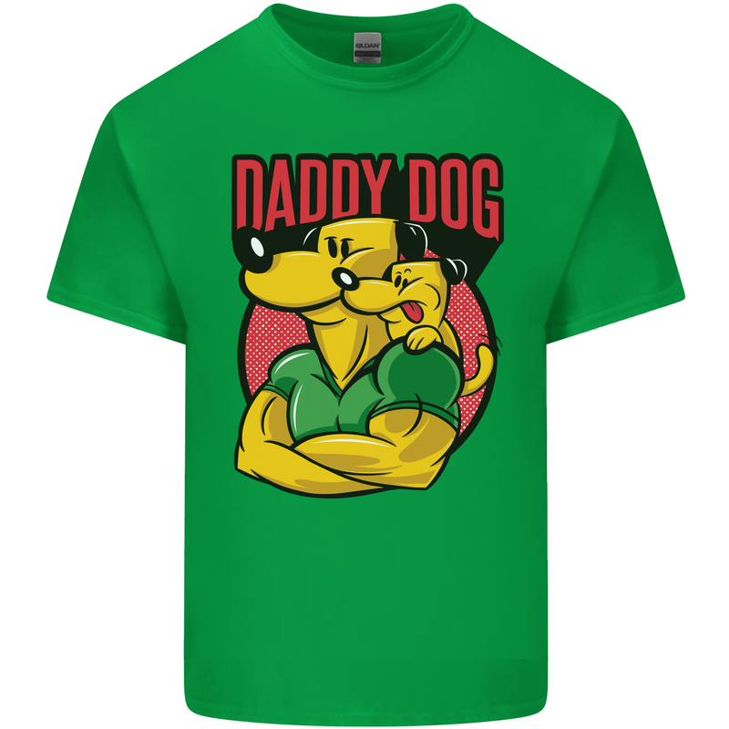 Daddy Dog Fathers Day Mens Cotton T-Shirt Tee Top Irish Green