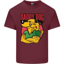 Daddy Dog Fathers Day Mens Cotton T-Shirt Tee Top Maroon