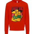 Daddy Dog Fathers Day Mens Sweatshirt Jumper Bright Red