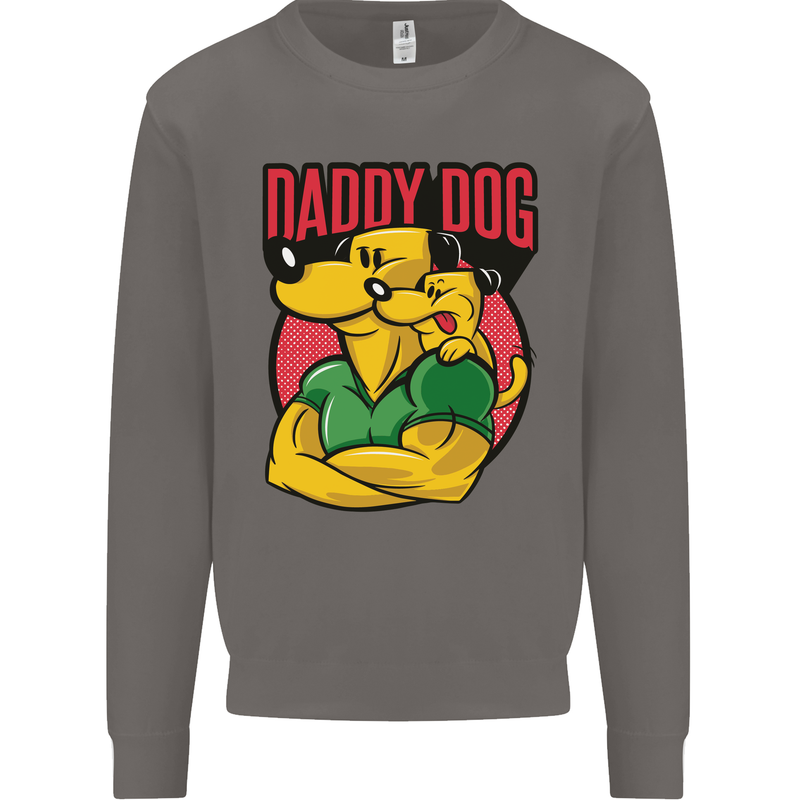 Daddy Dog Fathers Day Mens Sweatshirt Jumper Charcoal