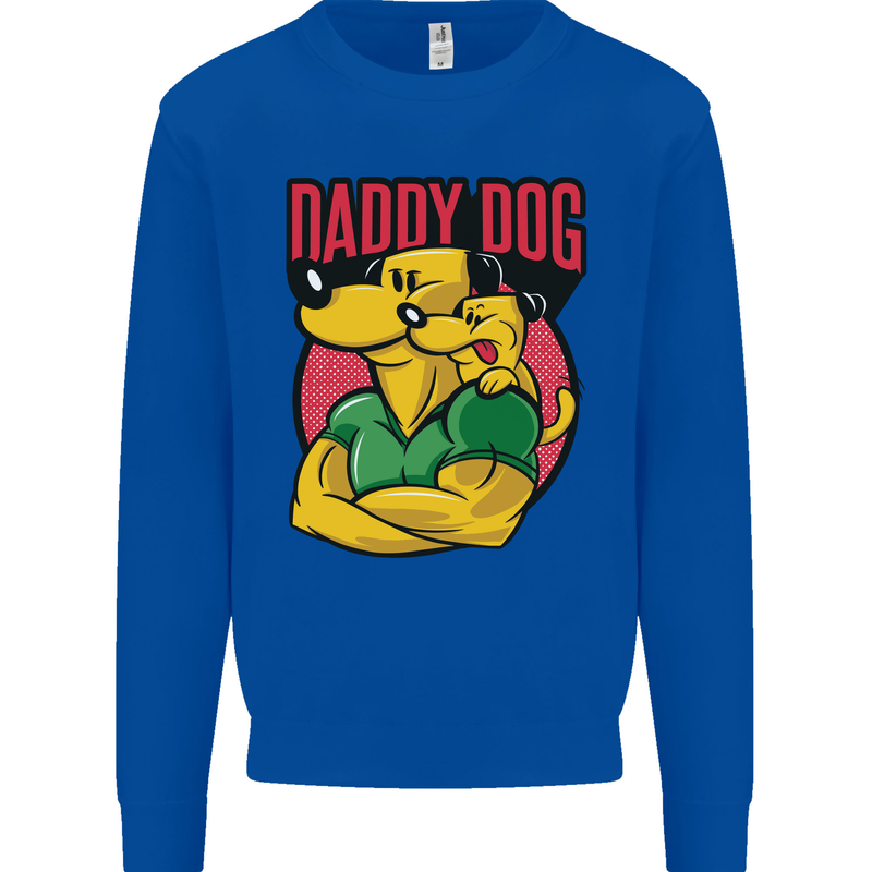 Daddy Dog Fathers Day Mens Sweatshirt Jumper Royal Blue