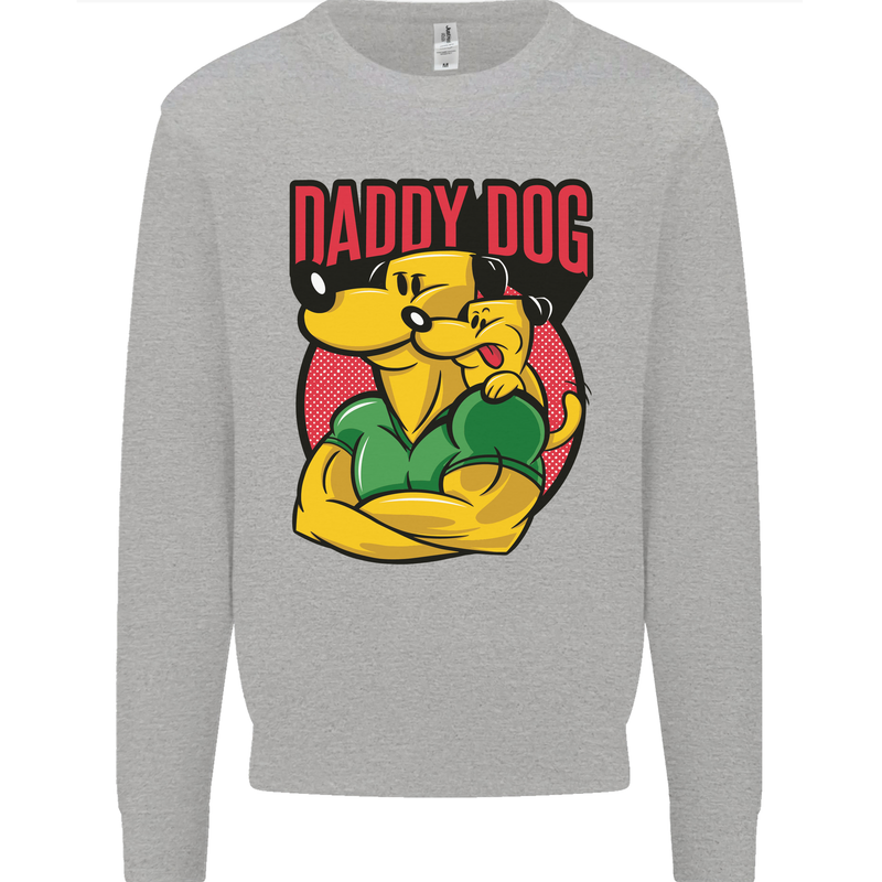 Daddy Dog Fathers Day Mens Sweatshirt Jumper Sports Grey