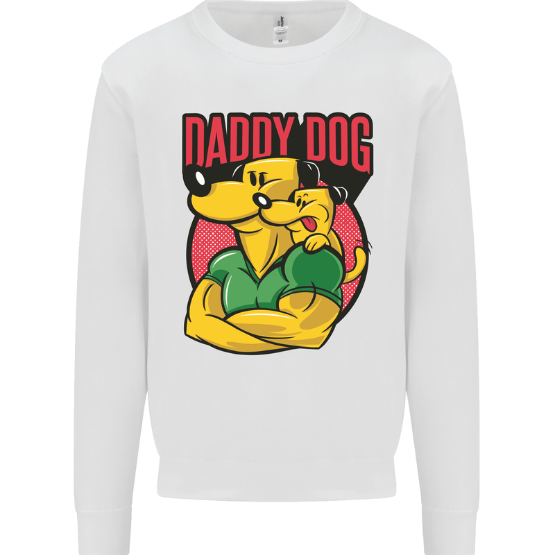 Daddy Dog Fathers Day Mens Sweatshirt Jumper White